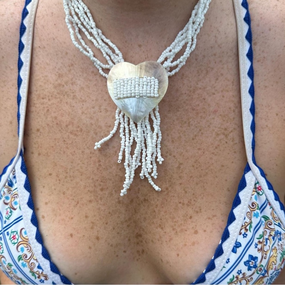 Heart Shaped Pendant Shell Necklace 🦪🤍